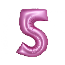 Számok Satin Pink, Rózsaszín 5-ös szám fólia lufi 76 cm party kellék