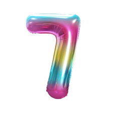Számok Szivárvány Rainbow 7-es szám fólia lufi 85 cm party kellék