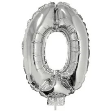  Számos lufi - 0, ezüst, 42 cm party kellék