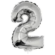  Számos lufi - 2, ezüst, 42 cm party kellék
