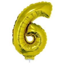  Számos lufi - 6, arany, 42 cm party kellék