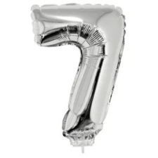  Számos lufi - 7, ezüst, 42 cm party kellék