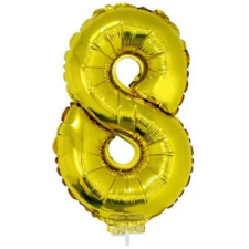  Számos lufi - 8, arany, 42 cm party kellék