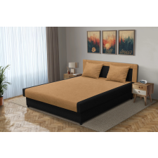  Szandra franciaágy fekete és okker szövet lenyűgöző 4 méretben ágy és ágykellék