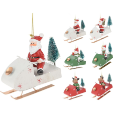  Szánkó dísz fém akasztós 10cm dekorációs kellék