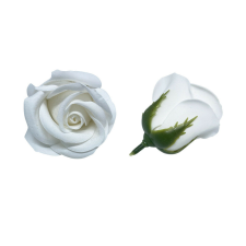  Szappanrózsafej 5x6cm fehér dekoráció