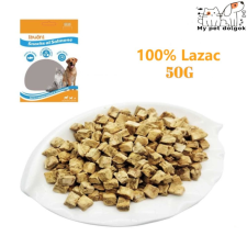 Szárított lazac kockák kisállatoknak-50g jutalomfalat kutyáknak