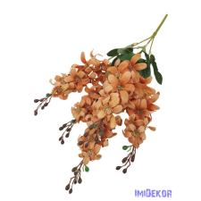  Szarkaláb 5 ágú selyem csokor 60cm - Narancs dekorációs kellék