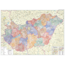 Szarvas András Magyarország falitérkép keretezve 140x100 cm, Magyarország közigazgatása falitérkép járásokkal térkép