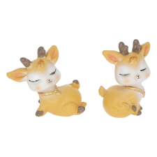 Szarvas fekvő cuki poly 6cm 2db-os csomag dekorációs kellék