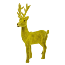  Szarvas flokkolt green 18cm dekorációs kellék