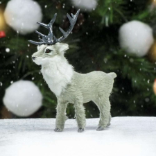  Szarvas szürke prémium 13cm karácsonyi dekoráció