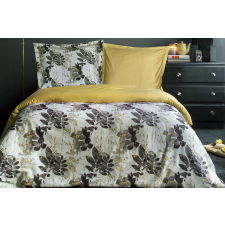 Szatén ágynemű 160x200 Olivia dobozban szürke mustár kétoldalas Luxury Premium lakástextília