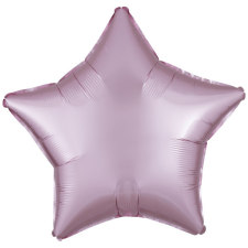 Szatén Silk Pastel Pink csillag fólia lufi 48 cm party kellék
