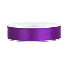Szaténszalag, lila, 12mm/25m (1 db / 25 lm) dekorációs kellék