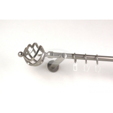  Szeged nikkel-matt színű 1 rudas fém függönykarnis szett modern tartókkal karnis, függönyrúd