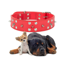  Szegelt kutya nyakörv öko bőr állítható xl nyakörv, póráz, hám kutyáknak