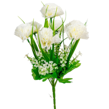  Szegfű csokor 7v. fehér M31cm 36db/# dekorációs kellék