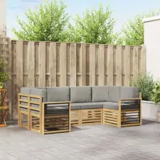  Szegmentált kanapé szett 6 pcs Fehér és Világosszürke bútor
