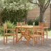  Szék 4 pcs Barna 56 x 55 x 90.5 cm Tömör Teakfa