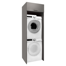  Szekrény mosógép és szárítógép fölé, grafit, JERGI fürdőszoba bútor