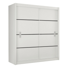  Szekrény tolóajtóval, fehér/fekete, MERINA 203 bútor