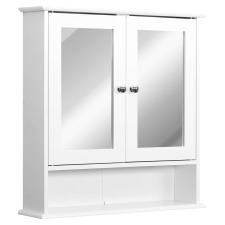 Szekrény tükörrel és polccal MDF, 56x13x58 cm, fehér fürdőszoba bútor