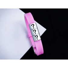  Személyre szabott 3 gravírozható medálos MoMents rózsaszín színű szilikon karkötő karkötő