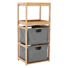  Szennyeskosár, natúr bambusz/szürke, KERI NEW fürdőszoba bútor