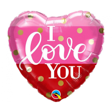 Szerelem I Love You Dots fólia lufi 46 cm party kellék