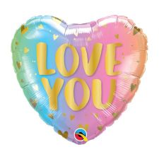 Szerelem I love You Ombre fólia lufi 46 cm party kellék