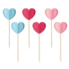 Szerelem Love is in the air 3D Szív díszítő pálca, topper 6 db-os