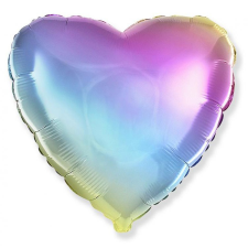 Szerelem Pastel Rainbow Heart, Szivárvány Szív fólia lufi 46 cm party kellék