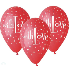 Szerelem With Love léggömb, lufi 5 db-os 12 inch (30 cm) party kellék