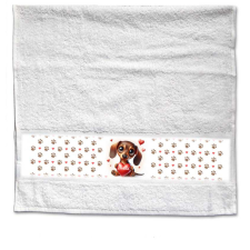  Szerelmes törölköző, Barna tacskó, 2 méretben lakástextília