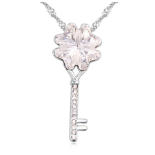 Szerencsehozó kulcs- fehér- Swarovski kristályos nyaklánc nyaklánc