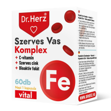 Szerves Vas Komplex + C-vitamin + Szerves Cink + Folát kapszula 60db DOBOZOS vitamin és táplálékkiegészítő