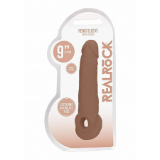 szexvital.hu RealRock Penis Sleeve 9 - péniszköpeny (21,5cm) - sötét natúr péniszköpeny