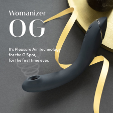 szexvital.hu Womanzer OG - akkus, vízálló 2in1 léghullámos G-pont vibrátor (fekete) vibrátorok