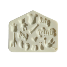 Szilikon fondant és marcipán mintázó-baba motívumok 8x10 cm sütés és főzés