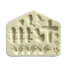  Szilikon fondant és marcipán mintázó-Kerti motívumok 9x10 cm sütés és főzés