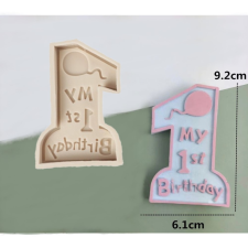  Szilikon fondant és marcipán mintázó-Szülinapi 1-es szám sütés és főzés