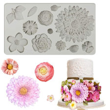  Szilikon fondant és marcipán mintázó – Vegyes virágok és levelek sütés és főzés