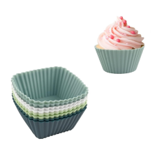  Szilikon Négyzetes Muffin Betétek, Újrahasználható Sütőpoharak-12db sütés és főzés