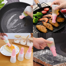 [] Szilikon olajozó ecset - 60 ml - rózsaszín konyhai eszköz