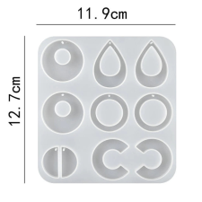 Szilikon öntőforma fülbevalóhoz - 12.7x11.9cm kreatív és készségfejlesztő