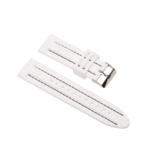 Szilikon óraszíj, fehér/fekete varrás, 22mm óraszíj