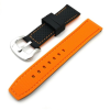  Szilikon óraszíj, fekete/narancs, 22mm