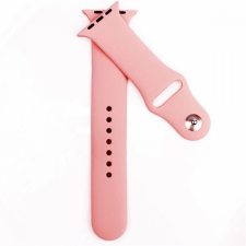 Szilikon szíj Apple Watch 42/ 44/ 45/ 49 mm szilikon óraszíj világos rózsaszín színű Alphajack okosóra kellék