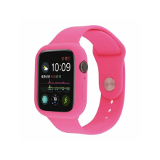 Szilikon szíj és védőtok Apple Watch órához, 42 mm - rózsaszín okosóra kellék